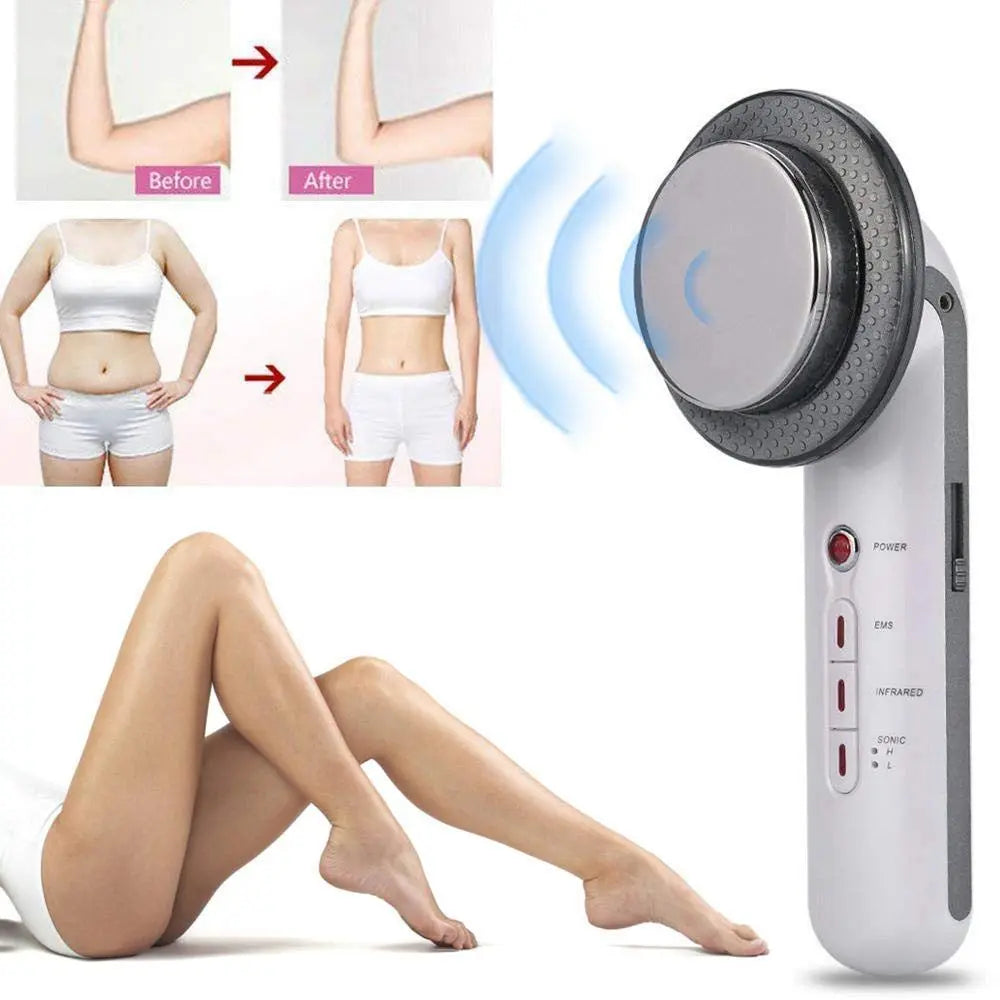 3 in 1 EMS Infrared Ultrasonic Body Massager Ultrasound Slimming Burner V Face Beauty Health Electric Face Lifting Machine