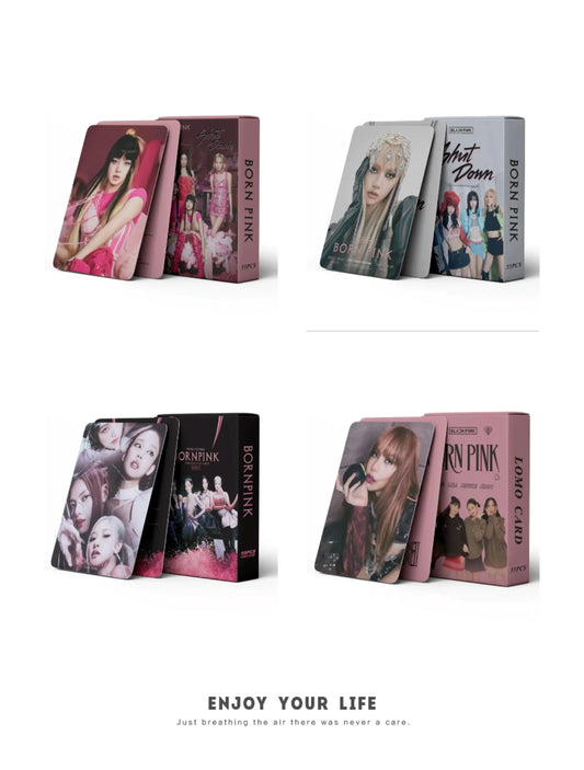 55PCS/Set Kpop Girl Group Black Twice Pink Kep1er Iu Lomo Cards New Photo Album BORN Photocard Bookmarks K-pop Fans Gift